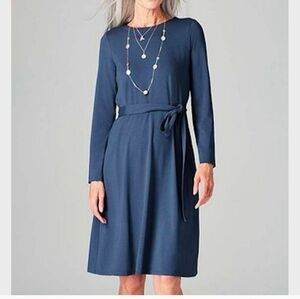 J.Jill blue wear everywhere A line dress size Medium.
